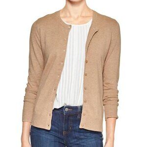 UGLY Camel Beige Button-Front Long-Sleeve Cardigan Sweater - Womens Small
